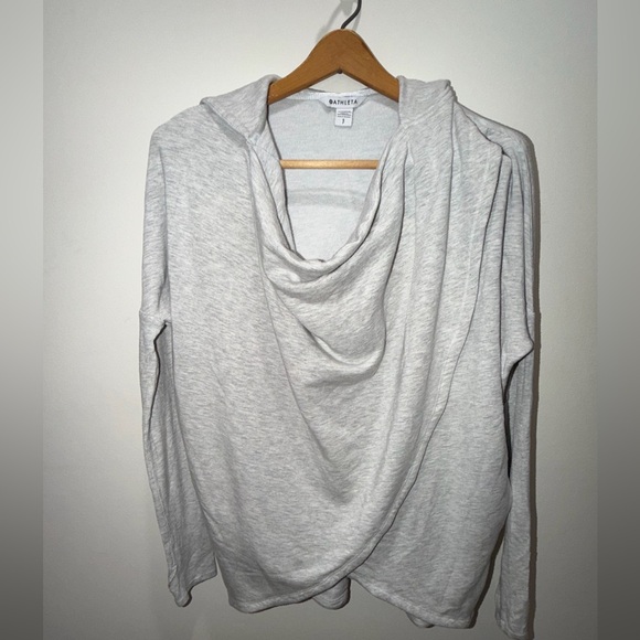 Athleta Women's Purana Wrap Style Hoodie Sweatshirt Fog Grey | Small - Picture 5 of 12